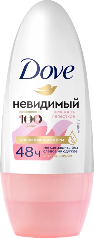 Дезодорант-антиперспирант роликовый женский DOVE Нежность лепестков