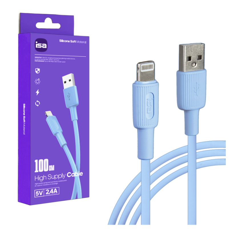 Кабель BX-1 USB на Lightning 1m 2.4A ISA синий