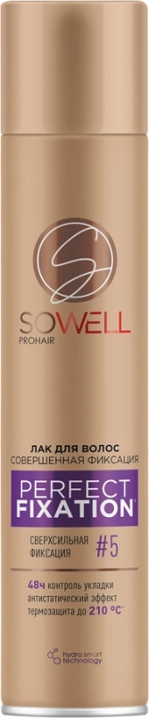 Лак для волос SOWELL Perfect Fixation Совершенная фиксация сверхсильная фиксация
