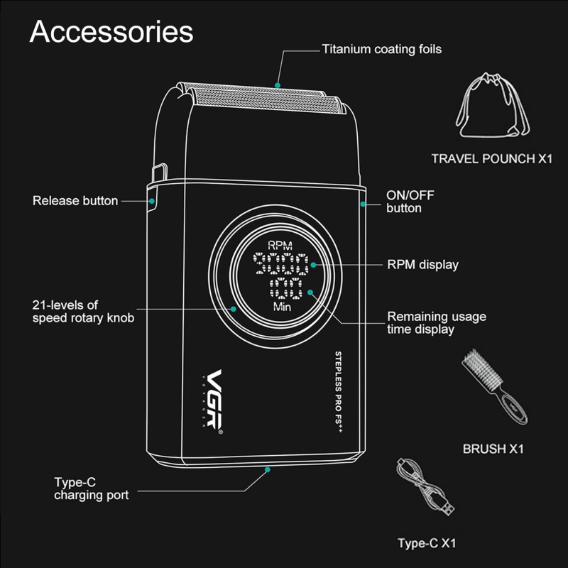 Электрическая бритва Шейвер VGR V-377 Красный