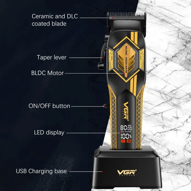 Машинка для стрижки волос VGR V-119 Золотая