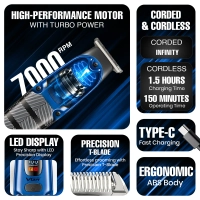 Триммер для стрижки волос VGR V-981 Синий