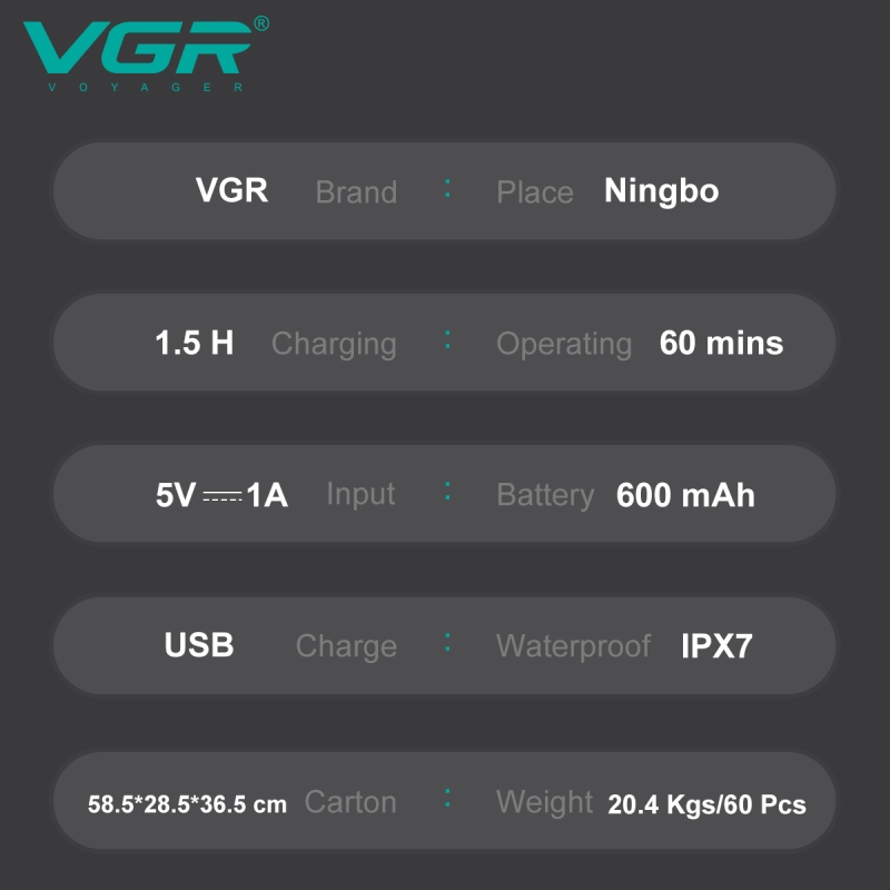 Электрическая бритва VGR V-340 Черная