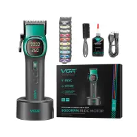 Машинка для стрижки волос VGR V-885C Зеленая