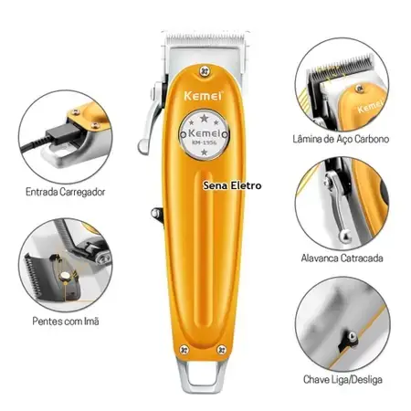 Машинка для стрижки волос Kemei KM-1956 (Цвет в ассортименте)