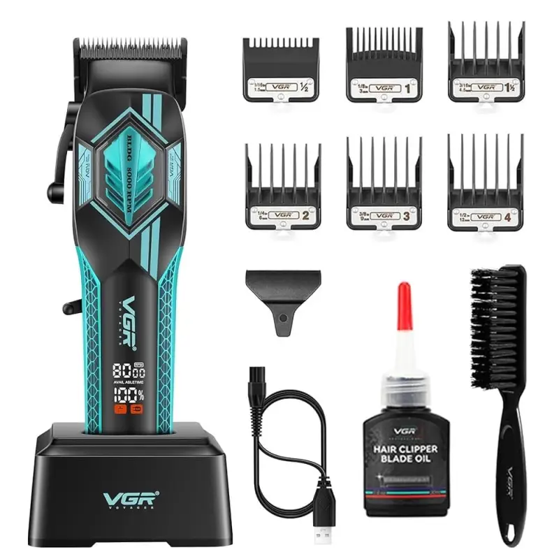 Машинка для стрижки волос VGR V-119 Зеленая