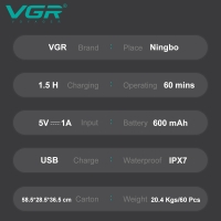 Электрическая бритва VGR V-340 Синяя