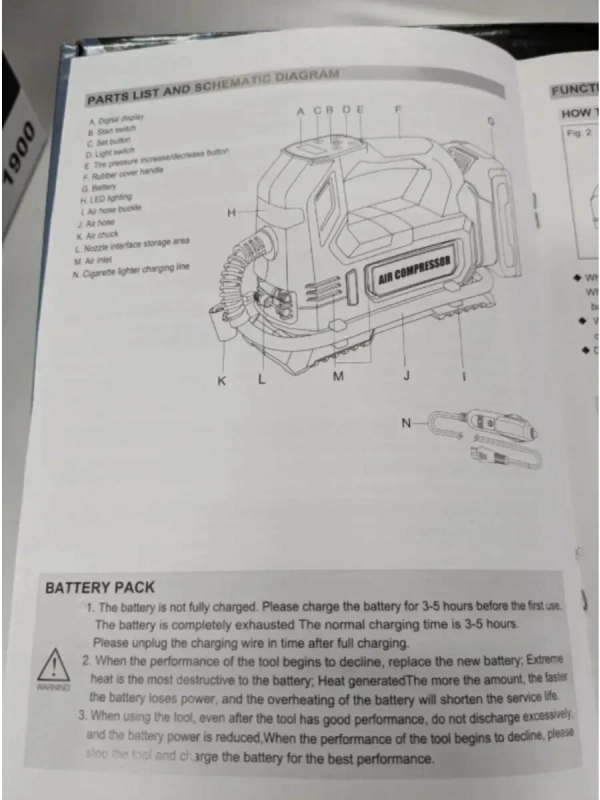 Воздушный компрессор беспроводной YD-939