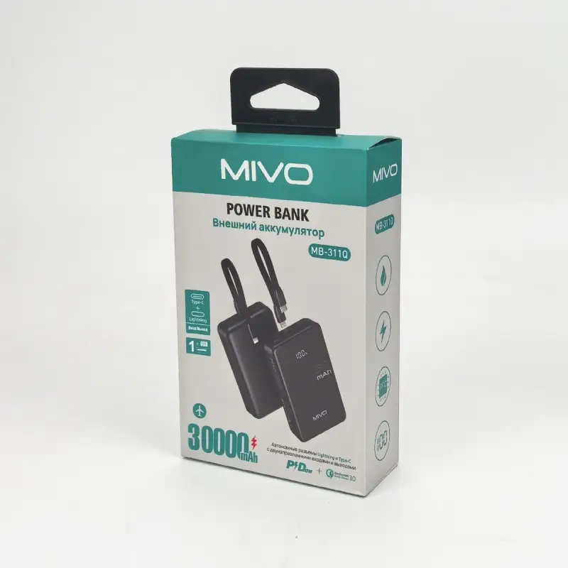 Внешний аккумулятор Powerbank MIVO MB-311Q 30000mAh