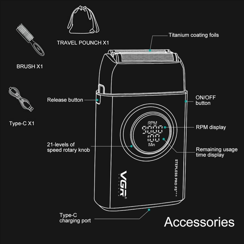 Электрическая бритва Шейвер VGR V-378 Красный