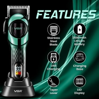 Машинка для стрижки волос VGR V-166 Зеленая