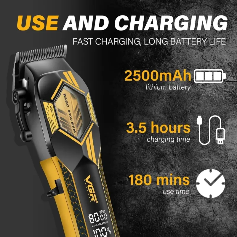 Машинка для стрижки волос VGR V-119 Зеленая