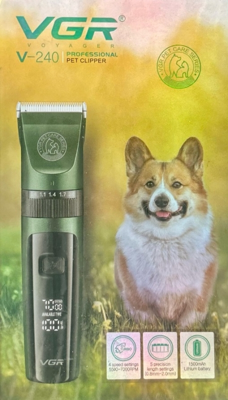 Машинка для стрижки животных VGR V-240 Красная