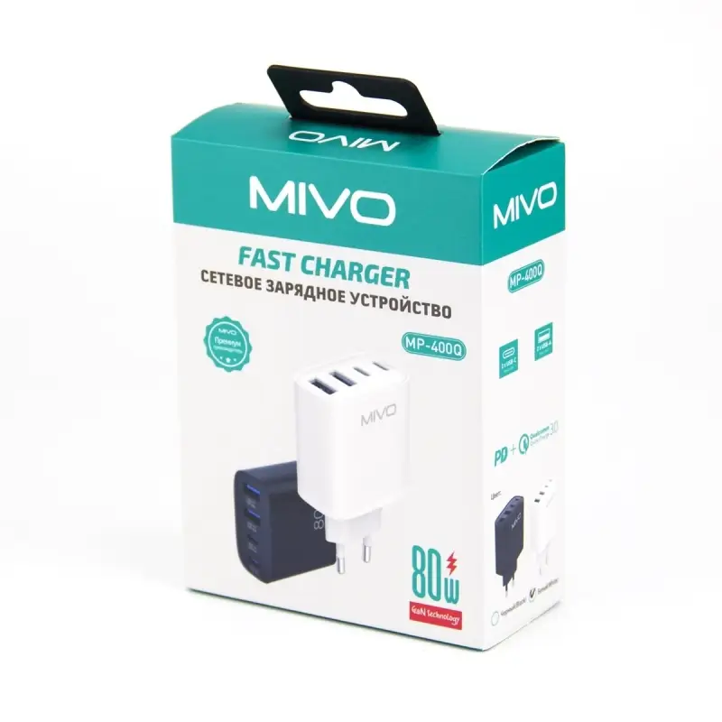 Сетевое зарядное устройство 80w MIVO MP-400Q 80w