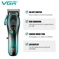 Машинка для стрижки волос VGR V-674 Зеленая