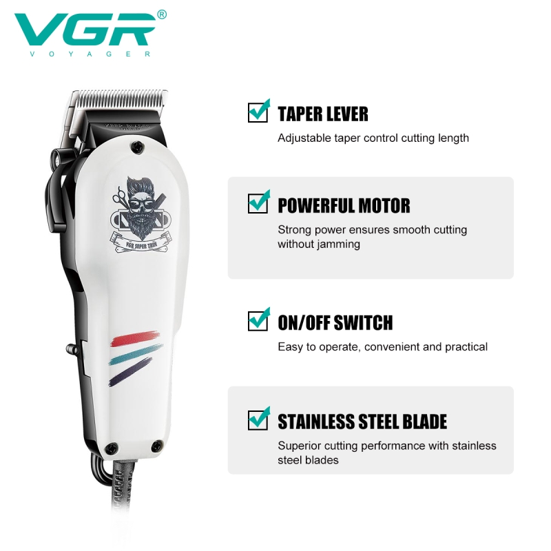 Машинка для стрижки волос VGR V-129 Белая