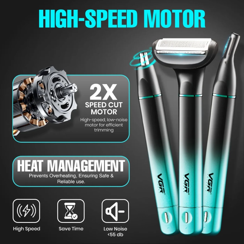 Триммер для стрижки волос Набор 3в1 VGR V-625