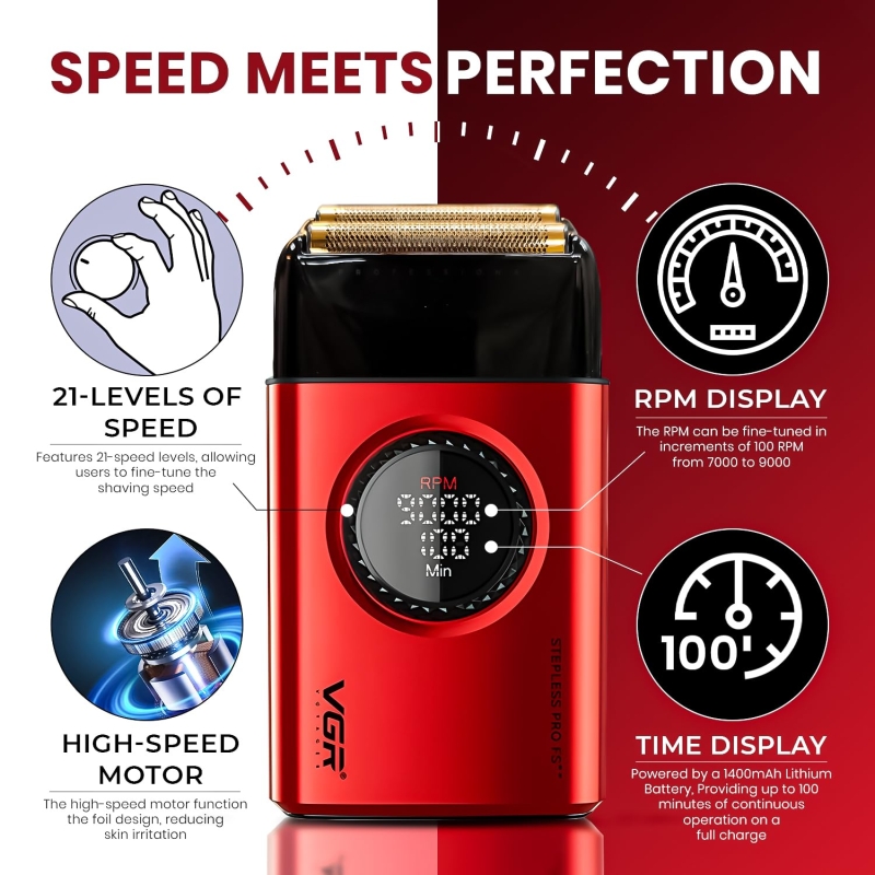 Электрическая бритва Шейвер VGR V-377 Красный