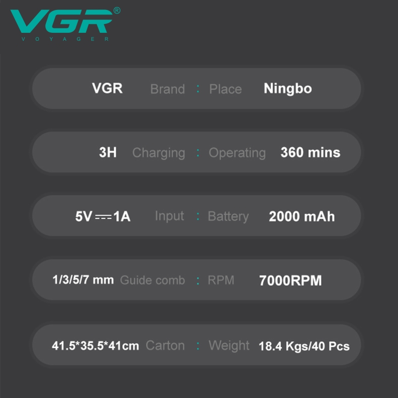 Триммер для стрижки волос VGR V-930 Синий
