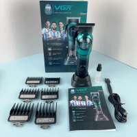 Машинка для стрижки волос VGR V-166 Зеленая