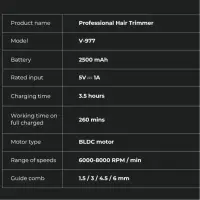 Набор для стрижки волос 2в1 VGR V-977 & V-377 Черный