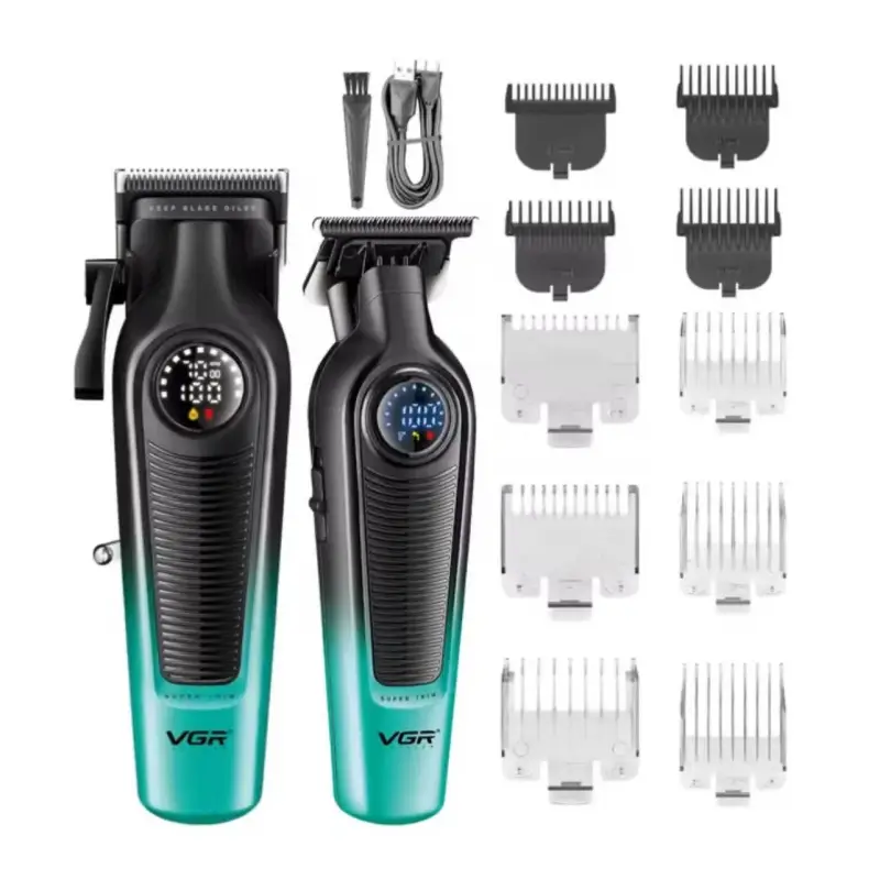 Набор для стрижки волос 2в1 VGR V-196&996 Зеленый