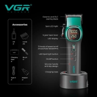 Машинка для стрижки волос VGR V-885C Зеленая