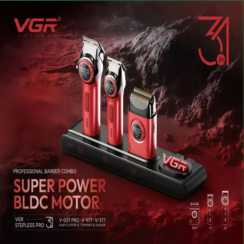 Набор для стрижки волос 3в1 VGR V-001PRO Черный