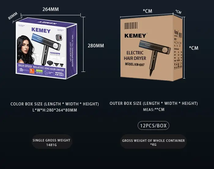 Фен для волос KEMEY KM-6907