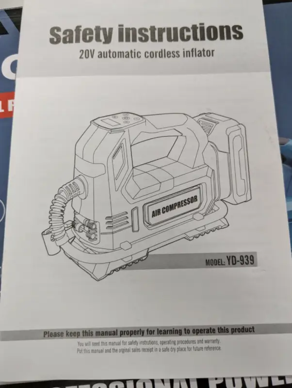 Воздушный компрессор беспроводной YD-939