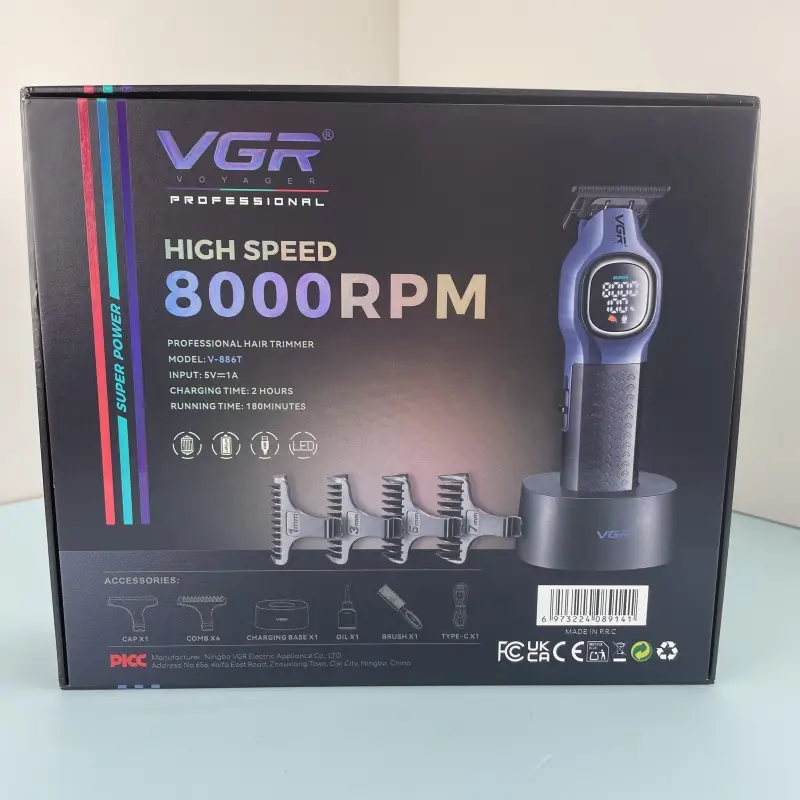 Триммер для стрижки волос VGR V-886T Фиолетовый