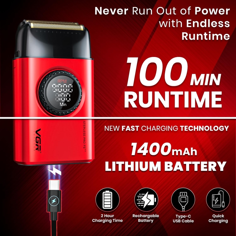 Электрическая бритва Шейвер VGR V-377 Красный