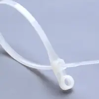 Хомут нейлоновый 300х7,2 бесцветный, с отверстием (100 шт)
