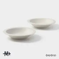 Тарелки Magistro Jarwah Lausanne, 550 мл, 21,3&times;4 см, глубокие, набор 2 шт, фарфор, серые