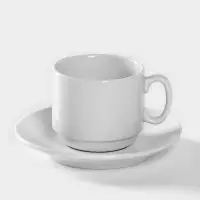 Кофейная пара фарфоровая &laquo;Мокко&raquo;, 100 мл, блюдце d=11,5 см