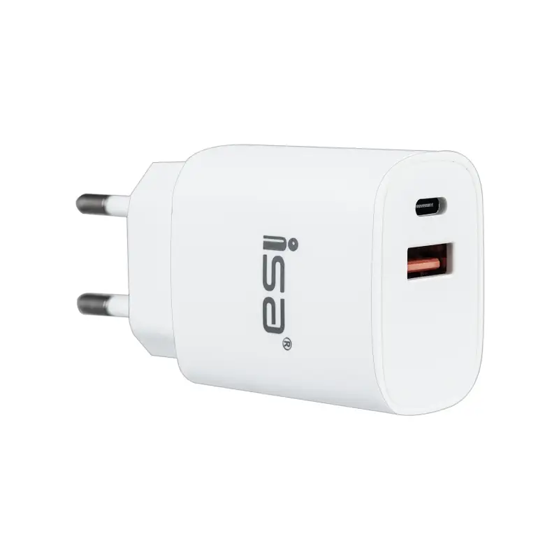 Переходник СЗУ HS18 на USB + Type-C PD20W + QC3.0 ISA белый
