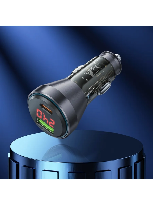 Автомобильное зарядное устройство, 1 USB QC3.0 18W, 1 PD 30W с дисплеем