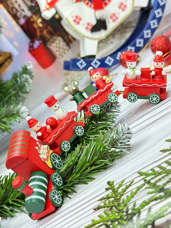 Новогодний паровозик 3 вагонч.20*5см