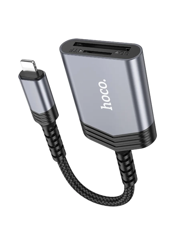 Картридер 2 в 1, Lightning, UA25, HOCO, поддержка TF/SD