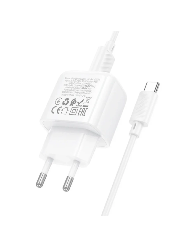 Зарядное устройство USB 3.0 QC с кабелем TYPE-C