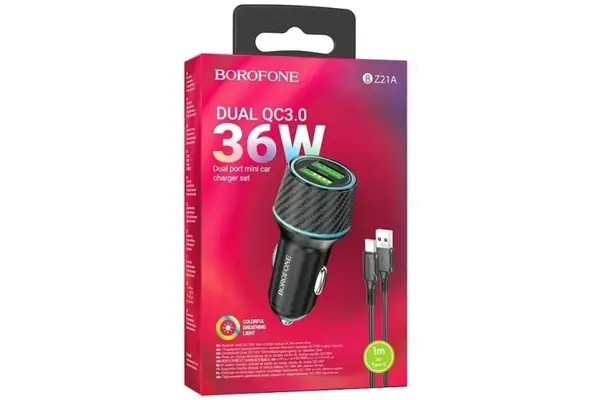 АЗУ BOROFONE BZ21A Brilliant QC3.0 (1-USB/3A) 36W