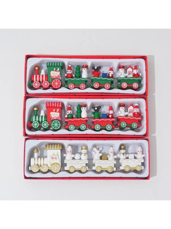 Новогодний паровозик 3 вагонч.20*5см