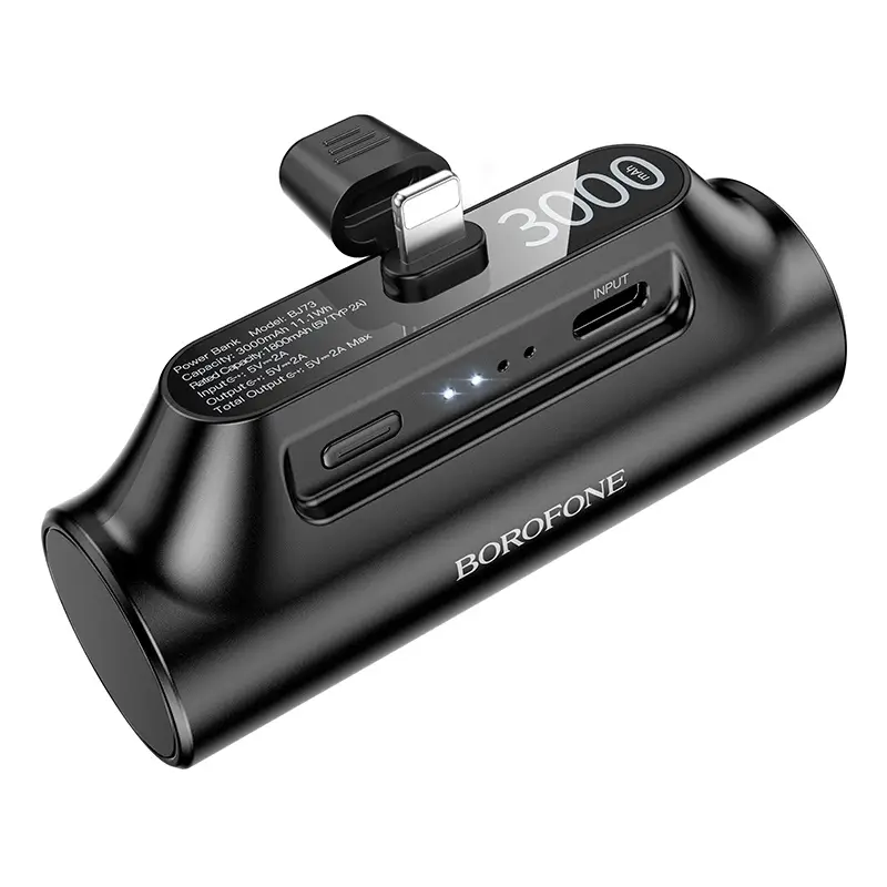Внешний аккумулятор Borofone BJ73 3000mAh (Lightning/iPhone, 2000 mA), чёрный