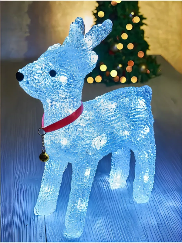 Новогодний светящийся светодиодный олень 25 см.