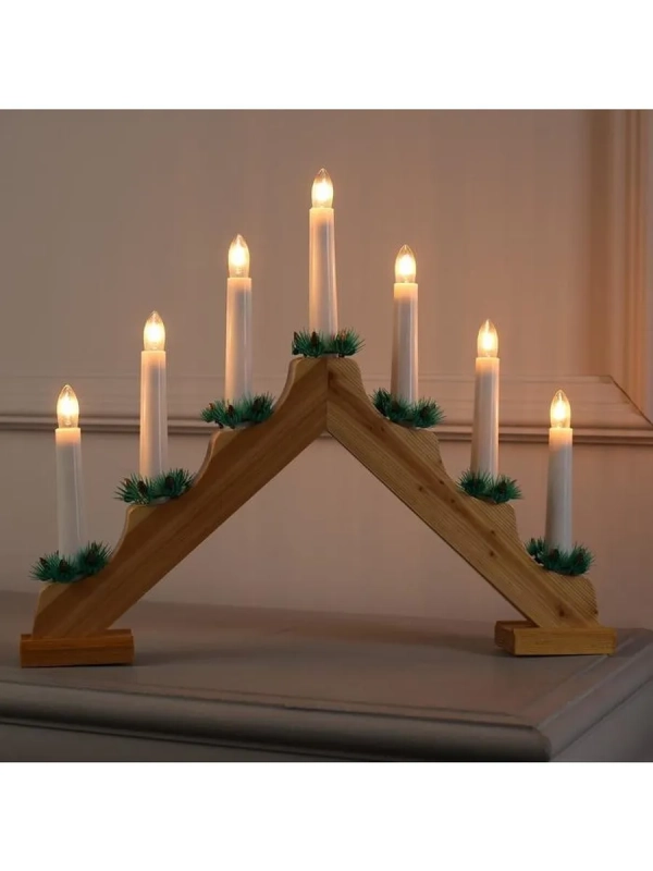 Рождественская горка 7 свечей дерев.