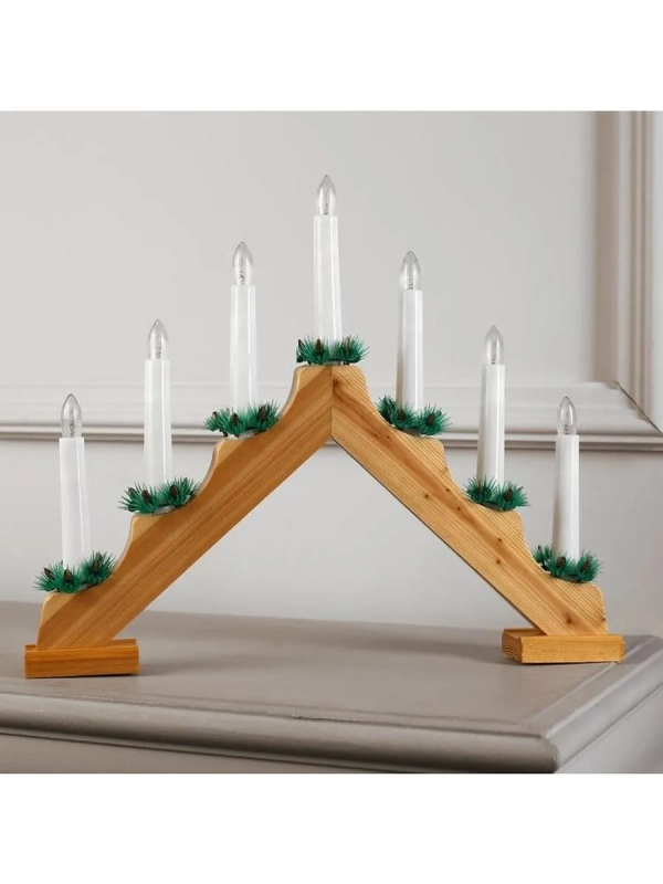 Рождественская горка 7 свечей дерев.