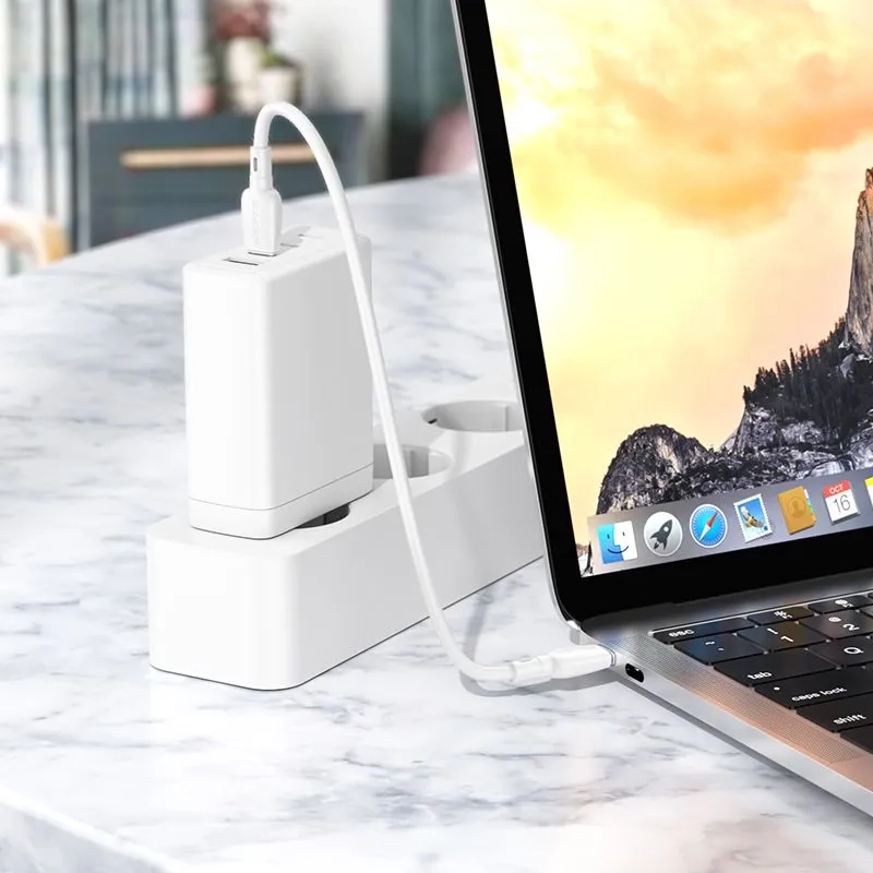 Короткий кабель Type-C - Type-C BOROFONE BX93 / 25см, 3A, 60W / белый