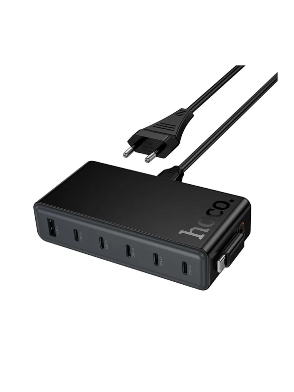 Сетевое зарядное устройство на 6 портов с кабелем рулеткой