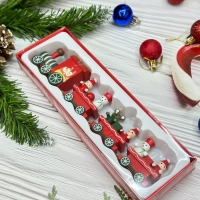 Новогодний паровозик 3 вагонч.20*5см