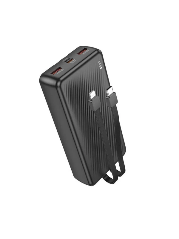 Повербанк 20000mAh, встроенные кабели Lightning и Type-C